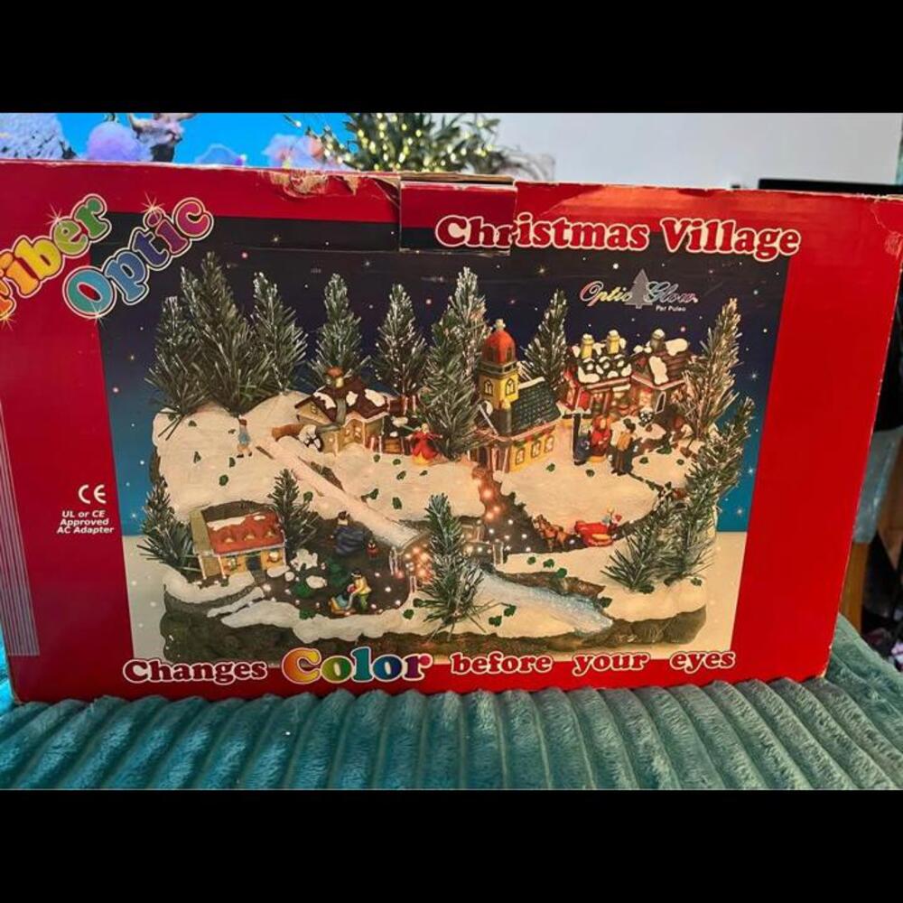 Puleo Fiber Optic Color Changing Christmas Village Lighted Decor …PICK UP ONLY